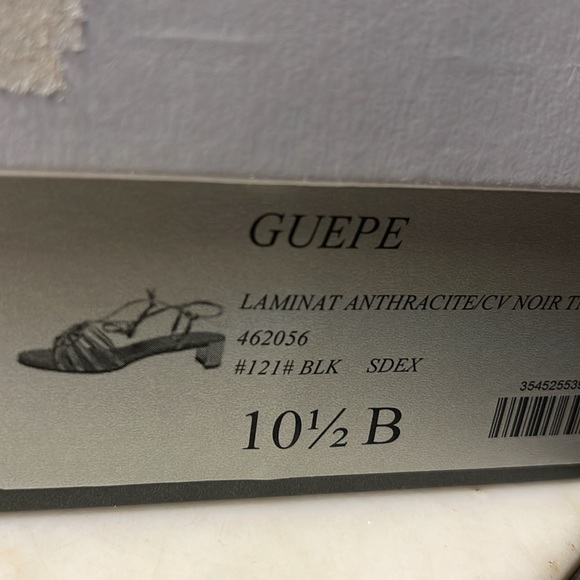 Robert Clergerie Paris Strappy Sandal 1 3/4” Heel Size 10.5B Metallic Blk/Gray - Picture 3 of 13